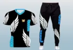 Men's Rubber Print Half Sleeve T-Shirt and Jogger Trouser Combo
