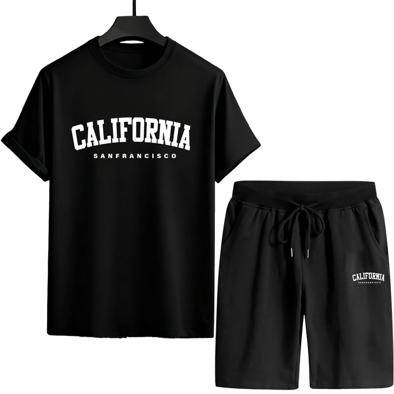Mesh T-Shirt and Half Pant Combo for Men, Sizes M to XL