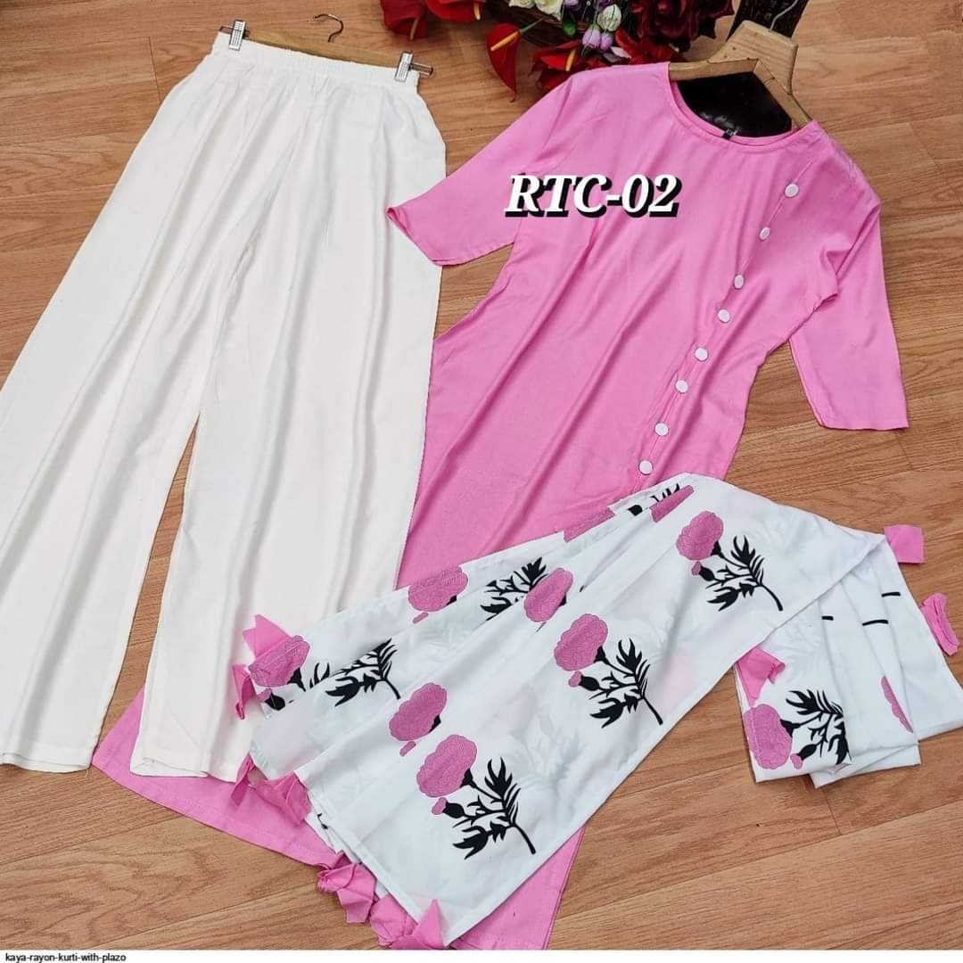 Women's Button Detail Three Piece, Free Size, 2 Colours
