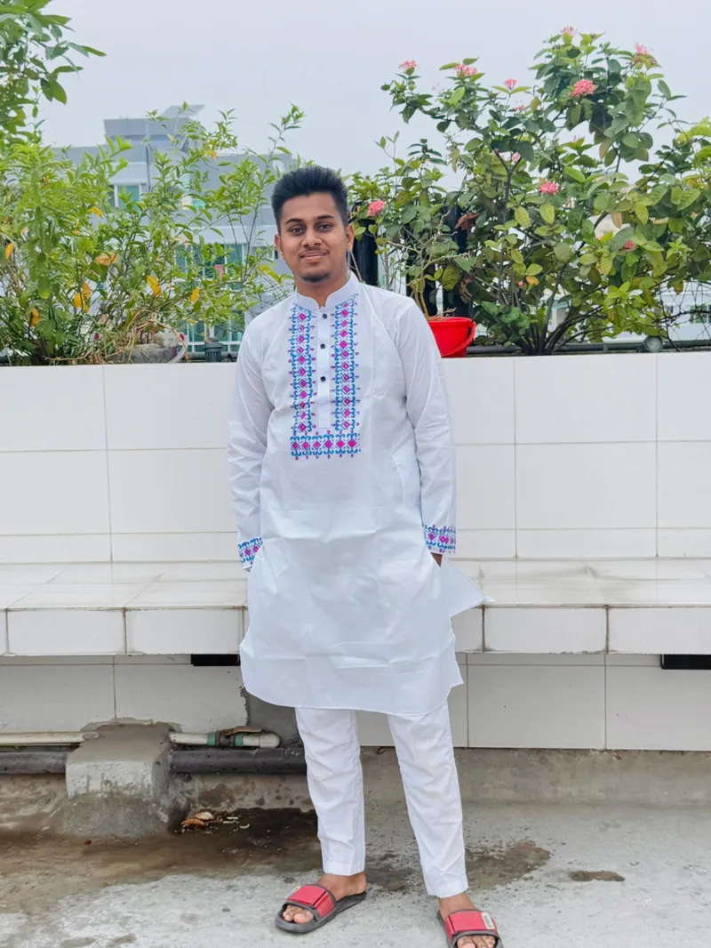 Men's Dhupian Block Print Panjabi, Sizes 38 to 46