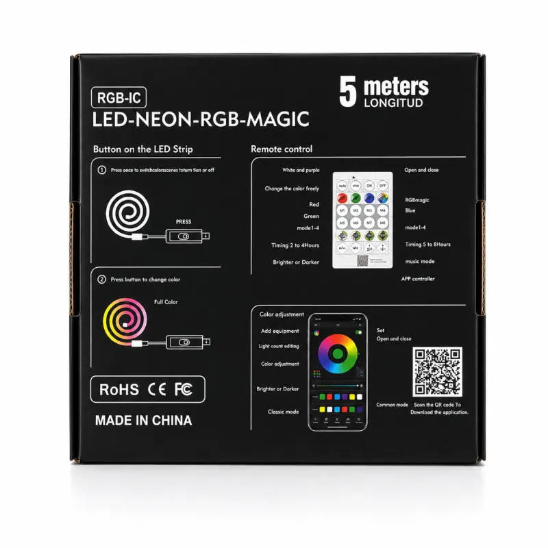 LED Neon RGB Magic Flexible Strip Light With App control