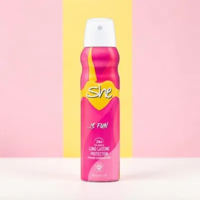 She Is Fun Long Lasting Protection Perfumed Deodorant Spary 150ml (Turkey)