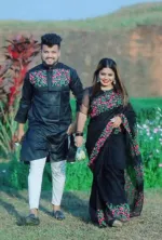 Screen and Block Print Couple Dress, Panjabi Sizes 38 to 44