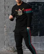 Men's Full Sleeve Mesh Tee and Trouser Set, Waist 28 to 35 Inch