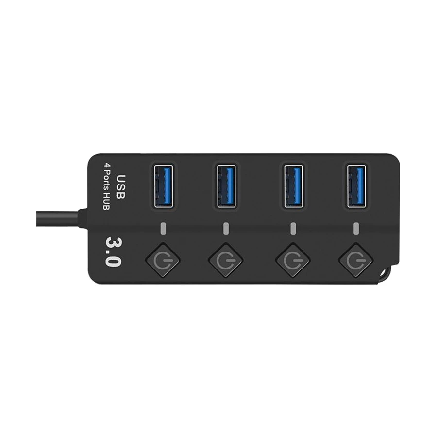 Onten OTN-5301 USB Male to Quad USB Female Black Hub