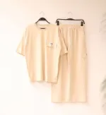 Women's Drop Shoulder T-Shirt and Trouser Set, Lycra 190 to 200 GSM
