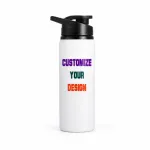 Customizable 500ml White Aluminum Water Bottle – Lightweight Glossy Finish Personalized Sports Bottle with Carton Box