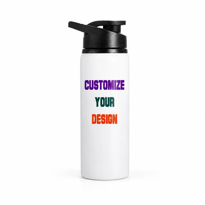 Customizable 500ml White Aluminum Water Bottle – Lightweight Glossy Finish Personalized Sports Bottle with Carton Box