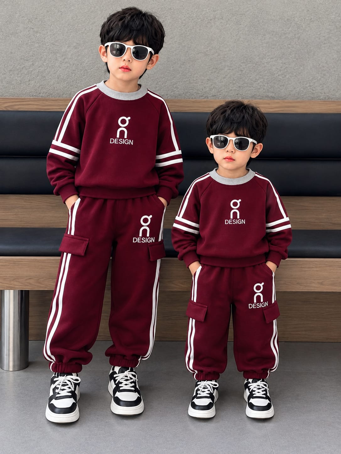 Kids' Brushed Cotton Sweatshirt and Pant Set, 300 GSM, 1 to 8 Years