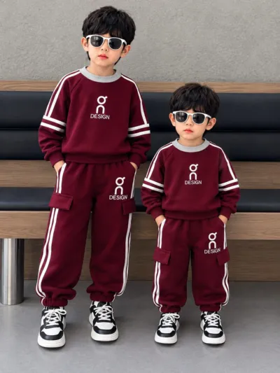 Kids' Brushed Cotton Sweatshirt and Pant Set, 300 GSM, 1 to 8 Years