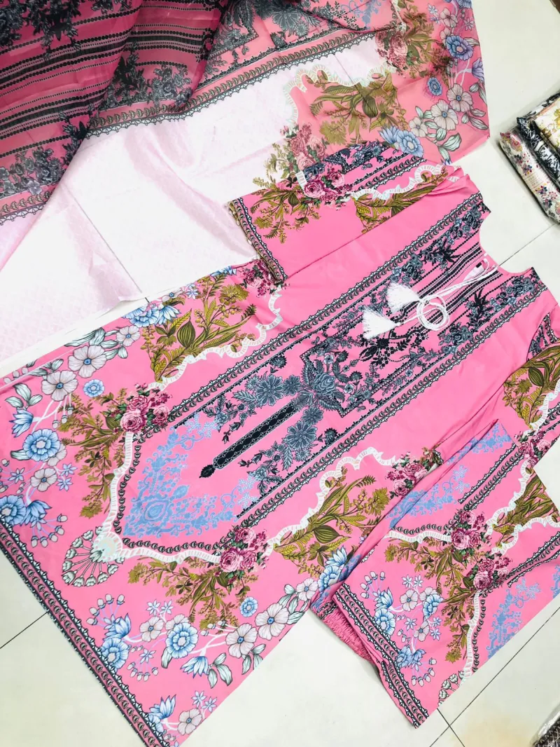 Women's Digital Print Three Piece, Sizes M to XL, 4 Colours