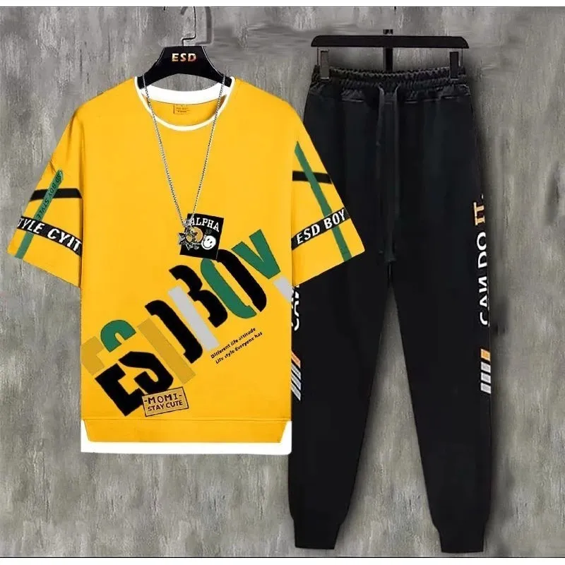 Men's Mesh T-Shirt and Full Pant Set in 4 Colours, Sizes M to XL