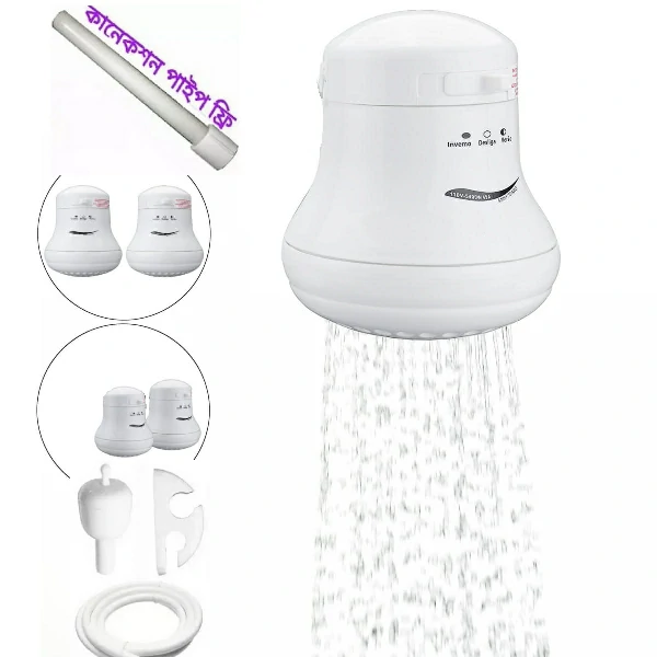 Hot Water Shower Head with Hand Shower & Connection pipe