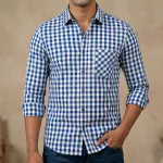 Men's  long sleeve check shirt