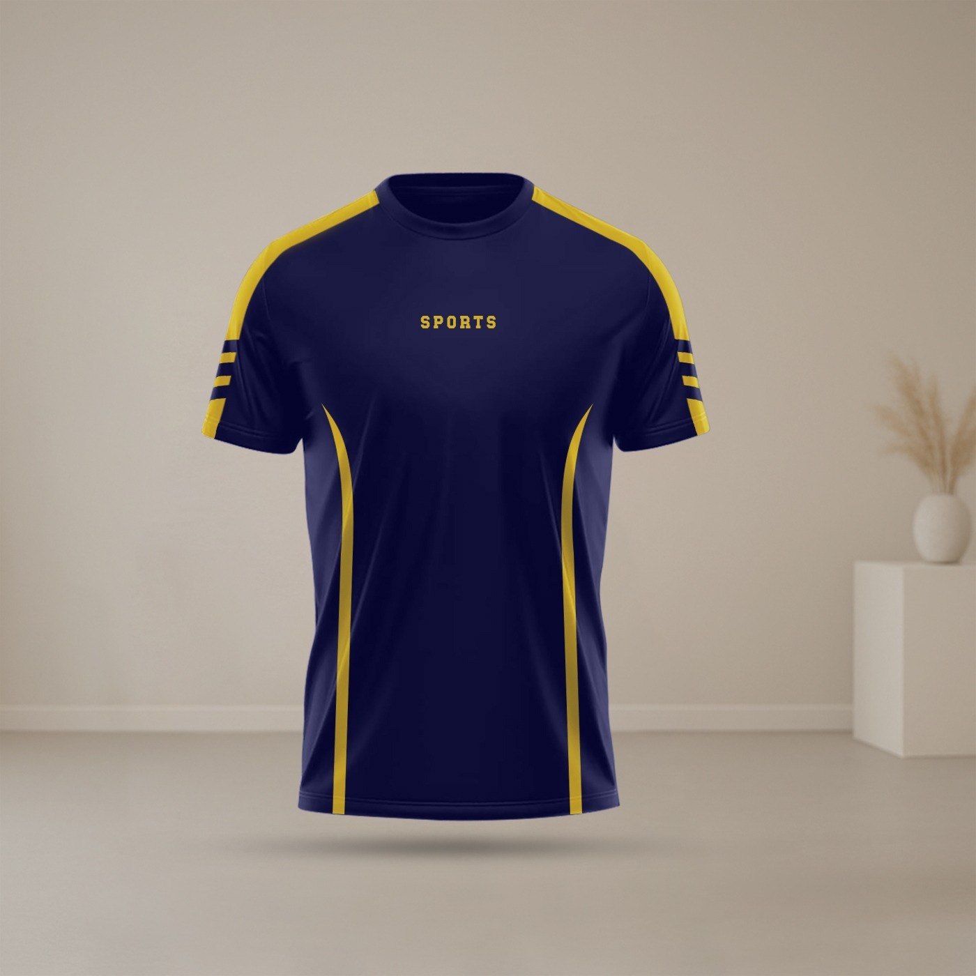 Men's Half Sleeve Sports T-Shirt, 160 GSM PP Jersey, Sizes M to XL