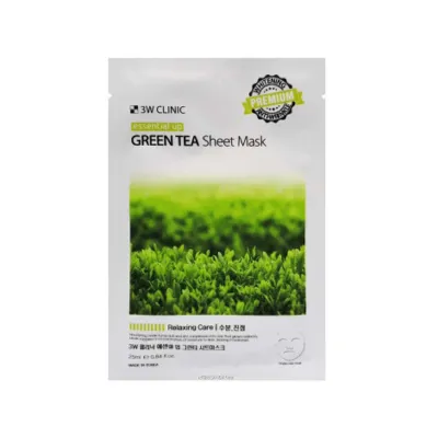 3W Clinic Essential Up Green Tea Sheet Mask 25ml (Korea)