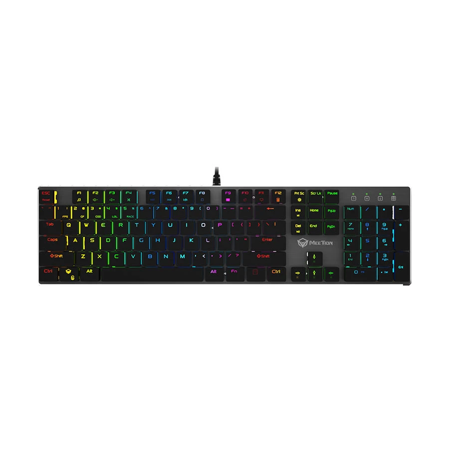 Meetion MT-MK80 RGB Wired Black Ultrathin Mechanical Gaming Keyboard