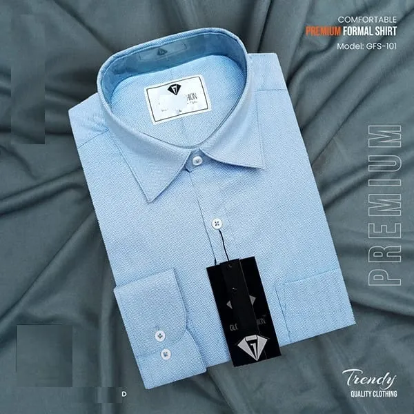 Men's Pure Cotton Full Sleeve Formal Shirt, Geometric Pattern