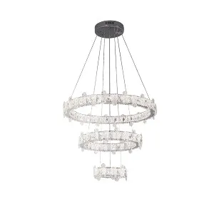 Qulik Modern Chandelier Decorative 3-Layer Ring LED Ceiling Light (QL-31202-480-300)