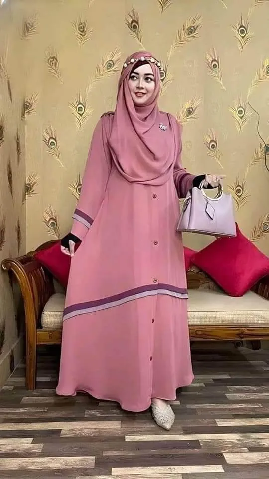 Rongdhuno Cherry Fabric Borka without Hijab, Body 36 to 46