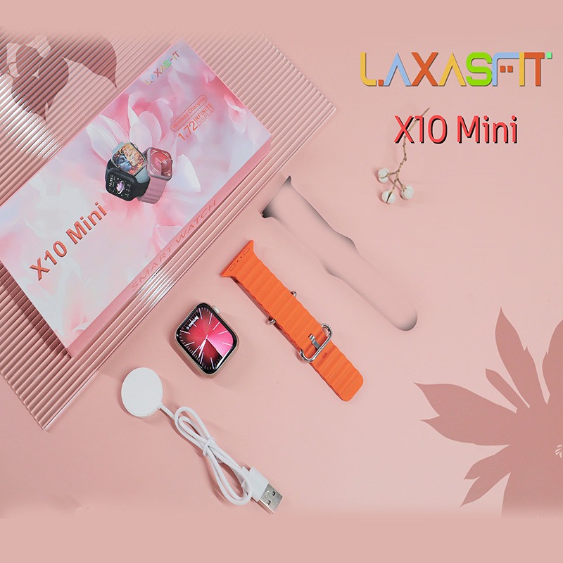 X10 Mini Smart Watch Bluetooth Calling, Two Belt, Heart Rate Monitoring Smartwatch for Ladies and Babies