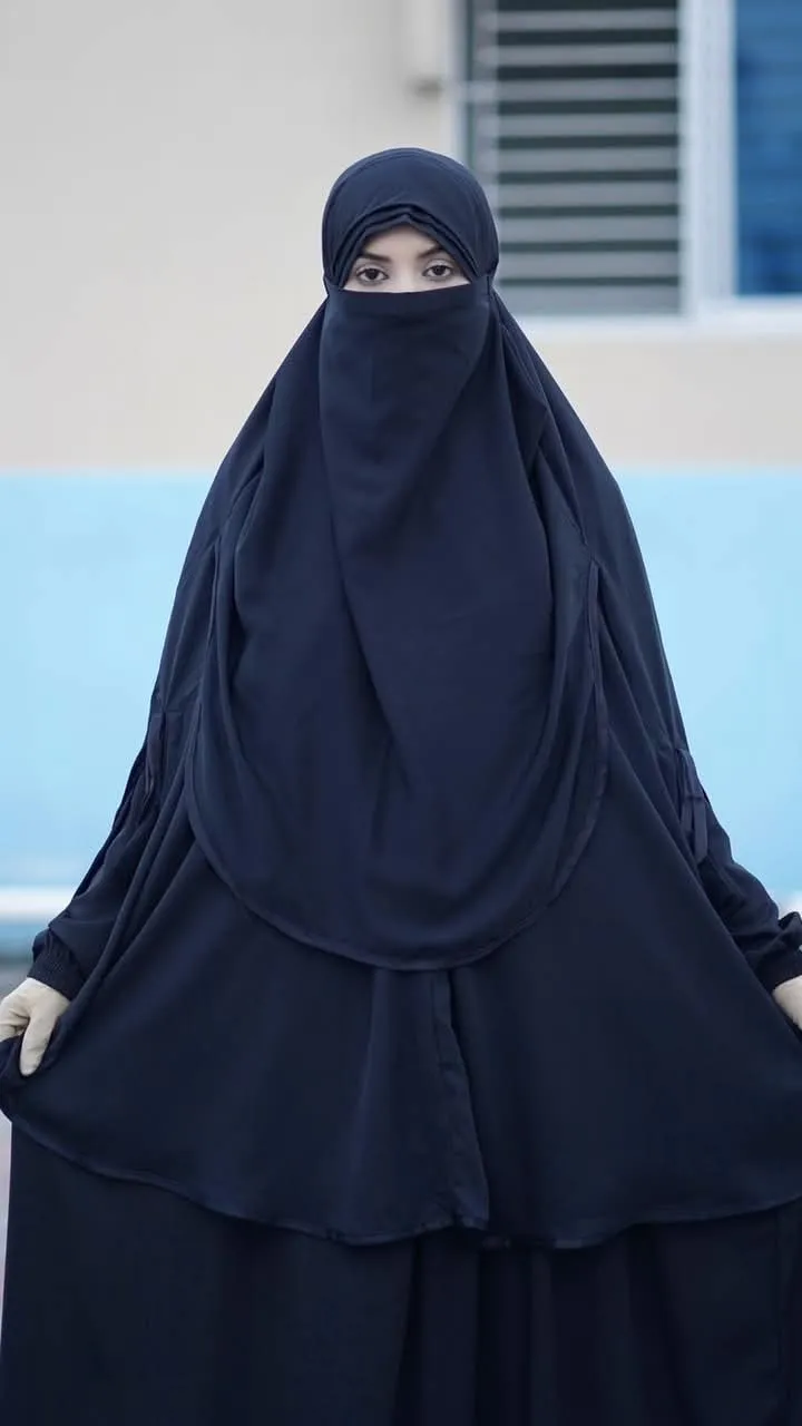 Albina Hijab with Niqab, Front 45 and Back 50 Inch