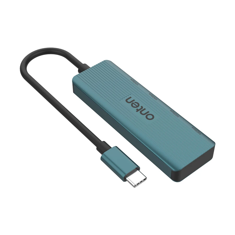 Onten OTN-UC620 USB-C to Quad USB-C Hub, Crystal Teal