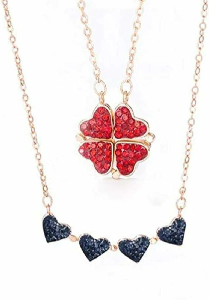 Magic Four Leaf Heart Shaped Necklace