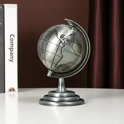 World Map 3D Rotating Glove Decoration Gift- Silver