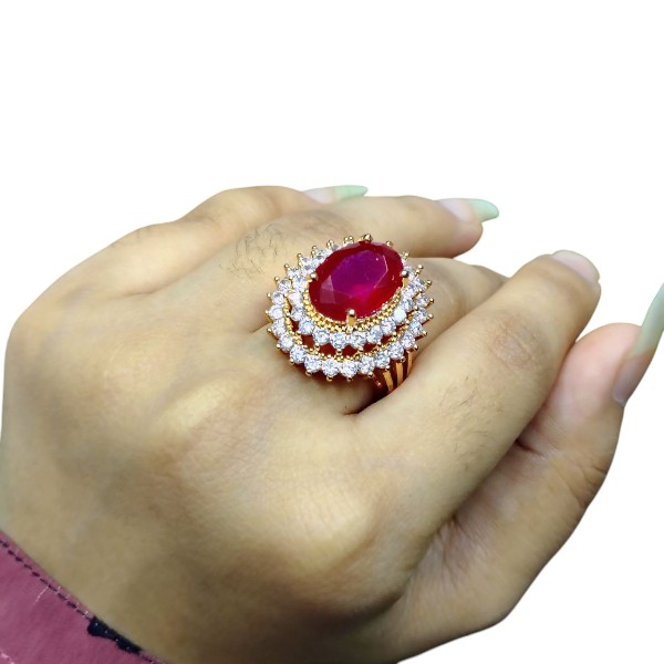 Imperial Violet Crystal Statement Ring