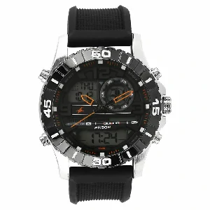 Fastrack NS38035SP03 Analog Digital Black Dial Silicone Strap Watch