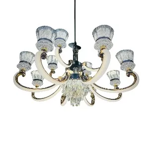 Qulik Modern Nordic Candle Crystal Chandelier Pendant Hanging 3 color LED Ceiling Light (QL-903-8-4)