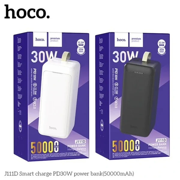 HOCO J111D PD30W Power Bank (50000mAh) – Black Color