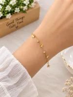 Anti-Tarnish Golden Butterfly & Crystal Bracelet