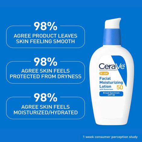 CeraVe AM Facial Moisturizing Lotion with Sunscreen SPF 50 89ml (USA)