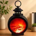 LED Flame Effect Lantern Lamp – Battery & USB Powered Warm Night Light