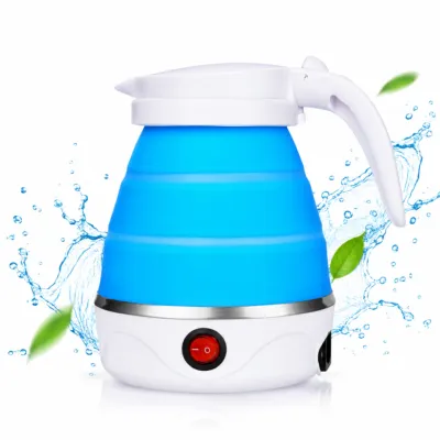 Travelling Folding Kettle 600ml – Portable Silicone Electric Water Boiler with Boil-Dry Protection & Fast Boiling for Camping, Travel & Hotels