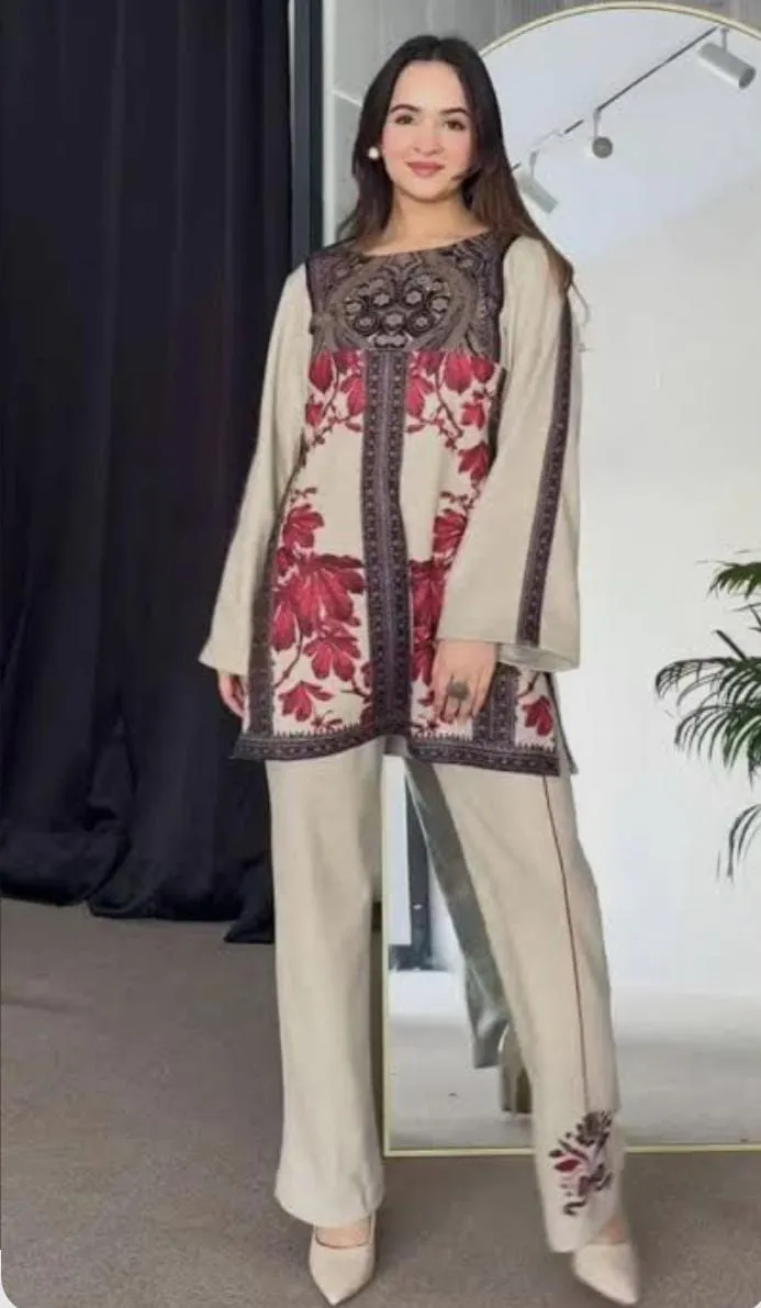 Dubai Silk Digital Print Two Piece for Women, 4 Colours