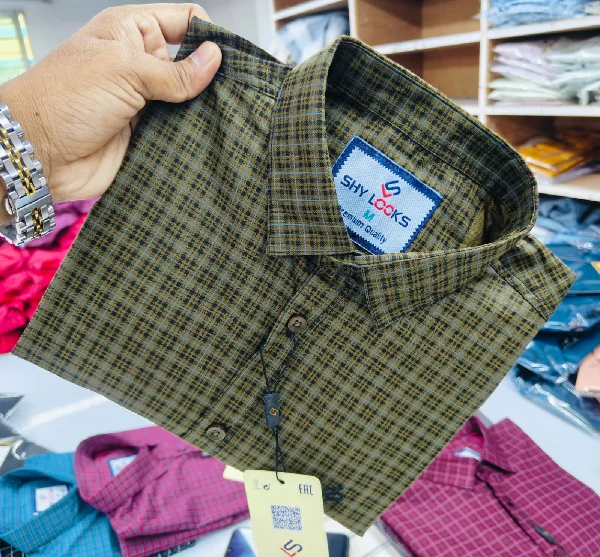 Update Cotton full Sleeve Check Shirt for Men's