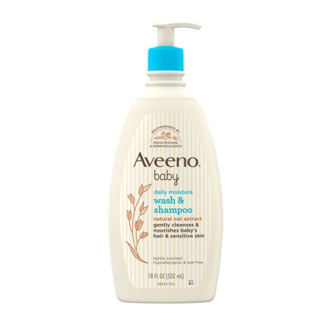 Aveeno Baby Daily Moisture Wash & Shampoo 532ml (Canada)