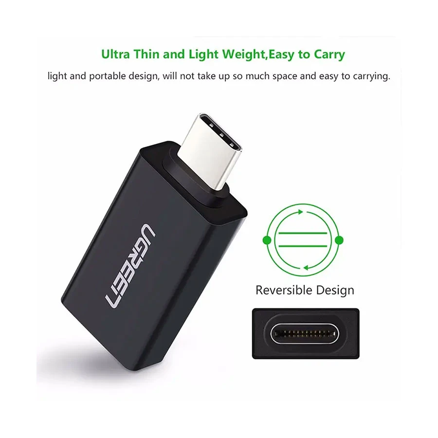 UGREEN US173 (20808) Type-C Male to USB 3.0 Female Black Converter