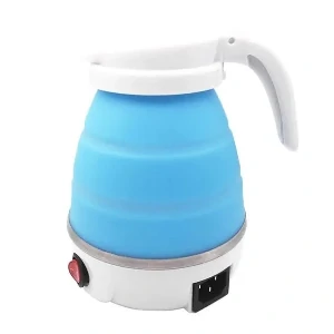 Foldable Travel Electric Kettle with Travel Adapter- Blue Color