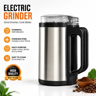 Silver Crest RAK-001 Electric Grinder – 1200W-1500W Heavy-Duty Stainless Steel Multi-Purpose Spice, Coffee Bean & Dry Grain Grinder