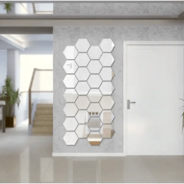 12 pcs Mirror Hexagon Set