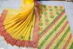 Women's Block Print Cotton Saree, 14 Haath, 6 Colours