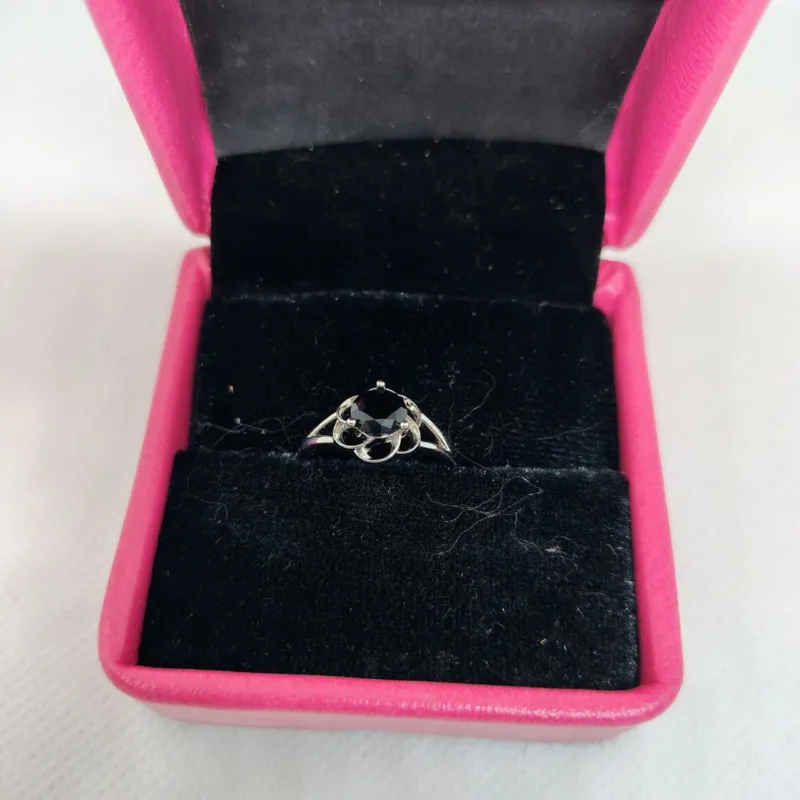 Crystal Bloom Silver Ring