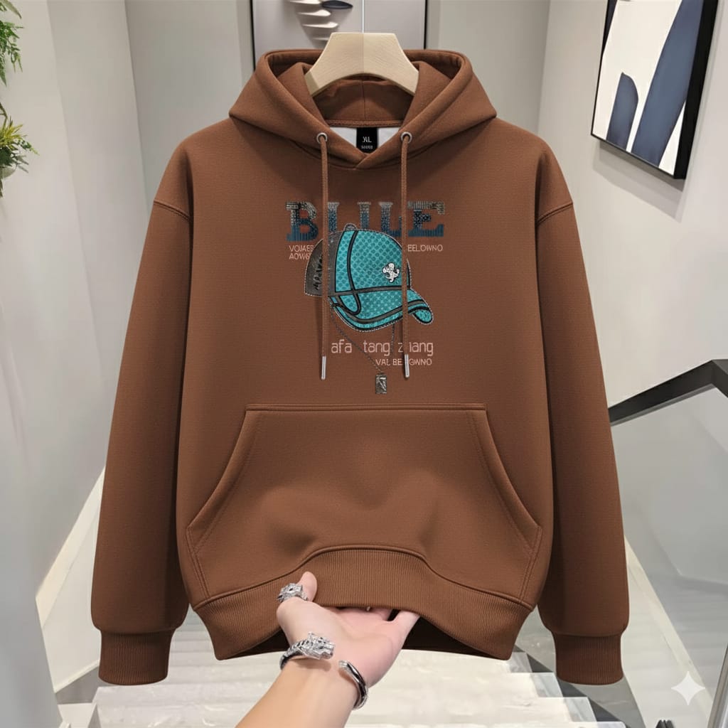 Men's Cotton Full Sleeve Winter Hoodie, 320 GSM, 5 Colours