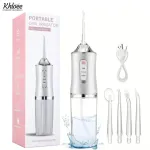 Portable USB Rechargeable Water Flosser with 4 Tips, 220ml Tank