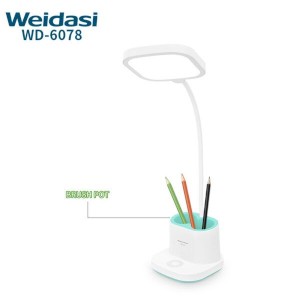WEIDASI WD-6078 LED Touch Control Lamp with Pen Holder – White