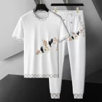 Men's Printed Half Sleeve T-Shirt and Full Pant Set, Sizes M to XL